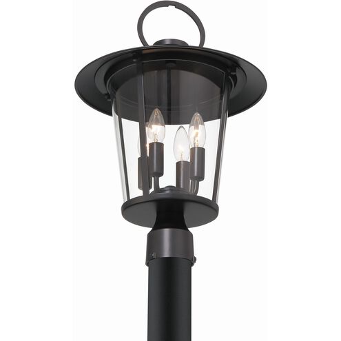 Andover 4 Light 20.5 inch Matte Black Outdoor Post in Clear