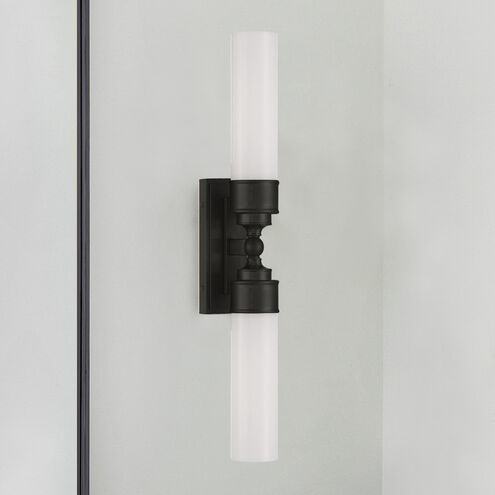 Wilcox 2 Light 5 inch Matte Black Bath Wall Sconce Wall Light