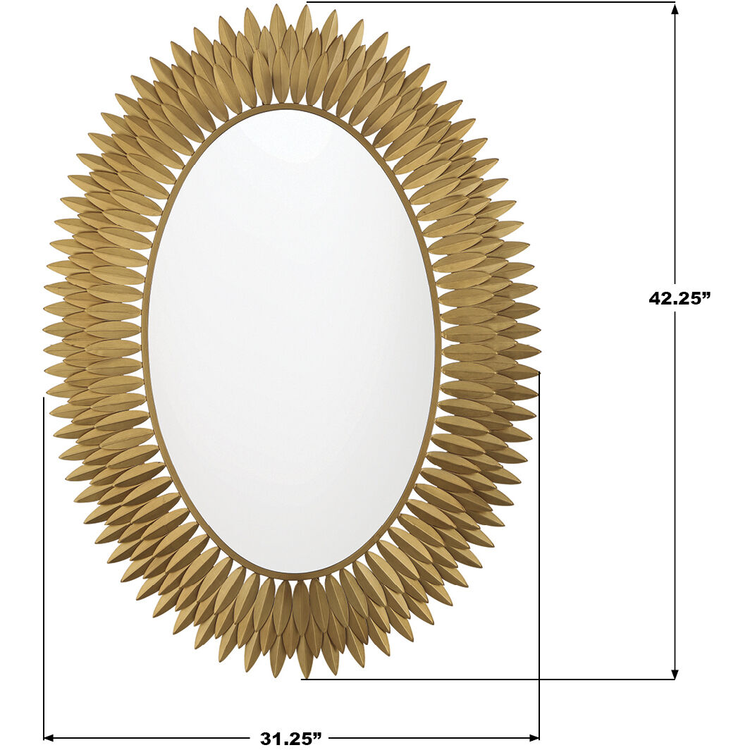 Broche 42.25 X 31.25 inch Antique Gold Mirror