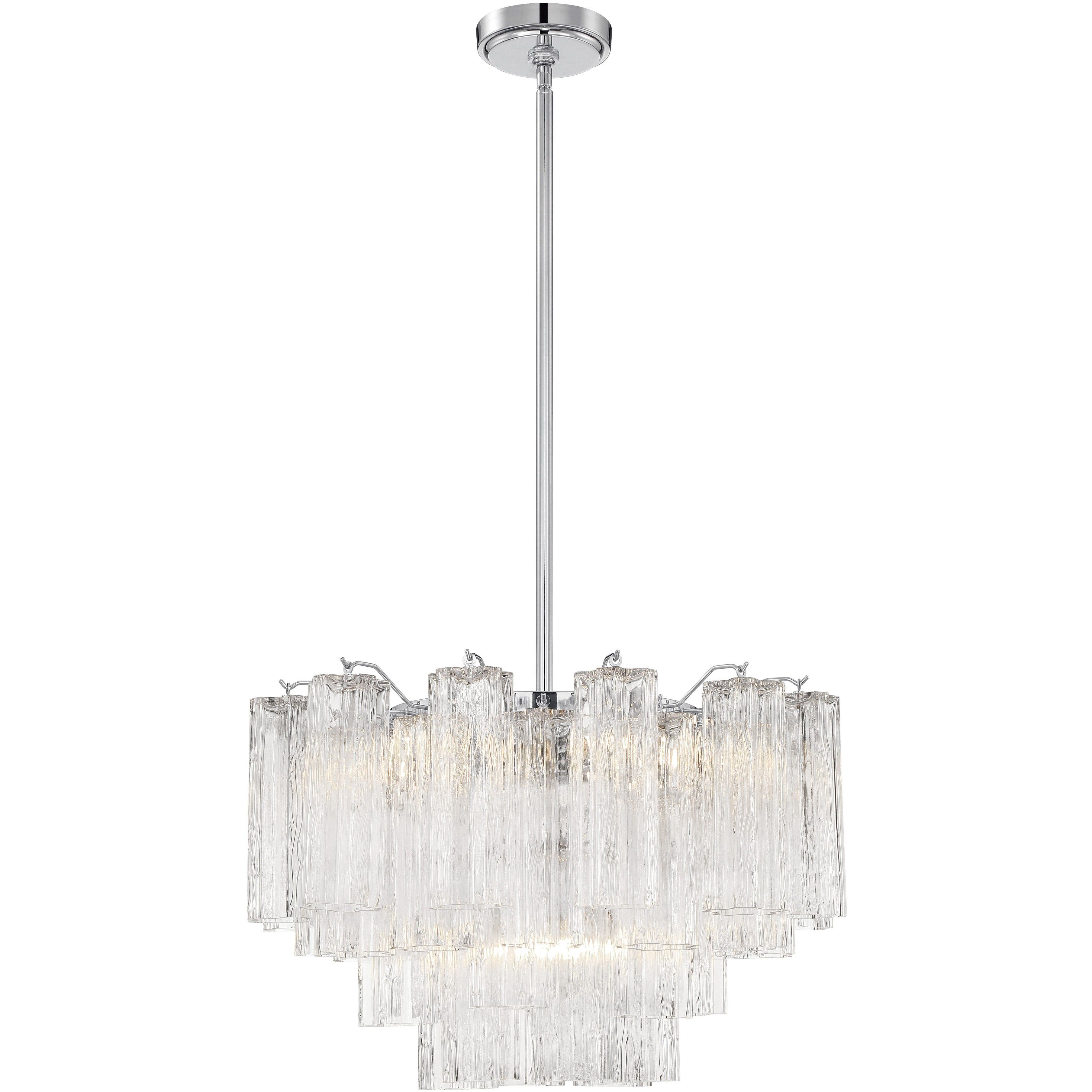 Addis 9 Light 22 inch Polished Chrome Chandelier Ceiling Light in Tronchi Glass Clear