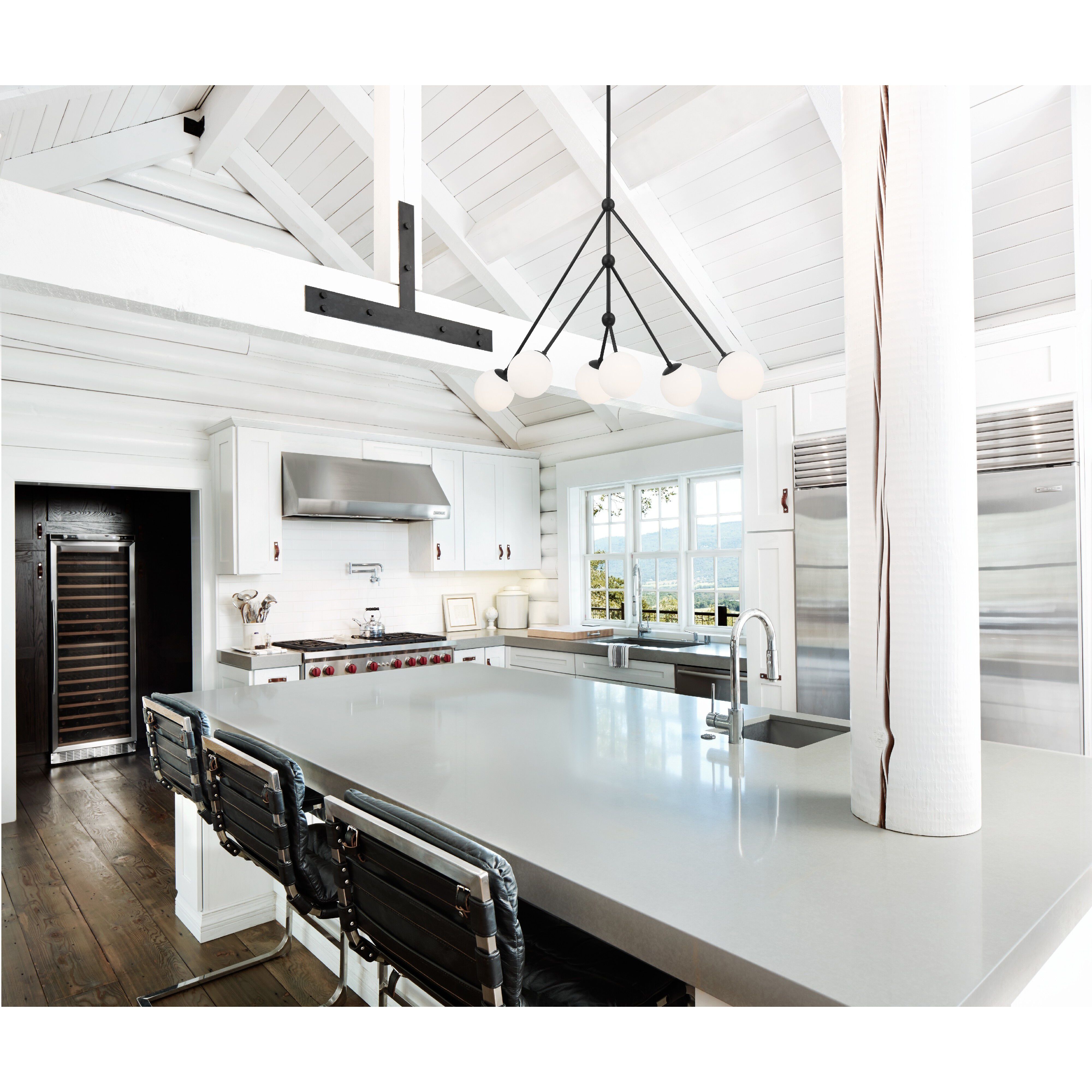 Omni 6 Light 46.5 inch Matte Black Chandelier Ceiling Light