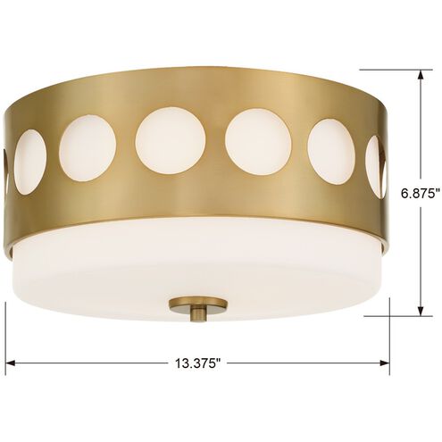 Kirby 2 Light 13.25 inch Vibrant Gold Flush/Semi Flush Ceiling Light
