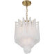 Ollie 4 Light 14.25 inch Aged Brass Pendant Ceiling Light in Sand Glass Clear
