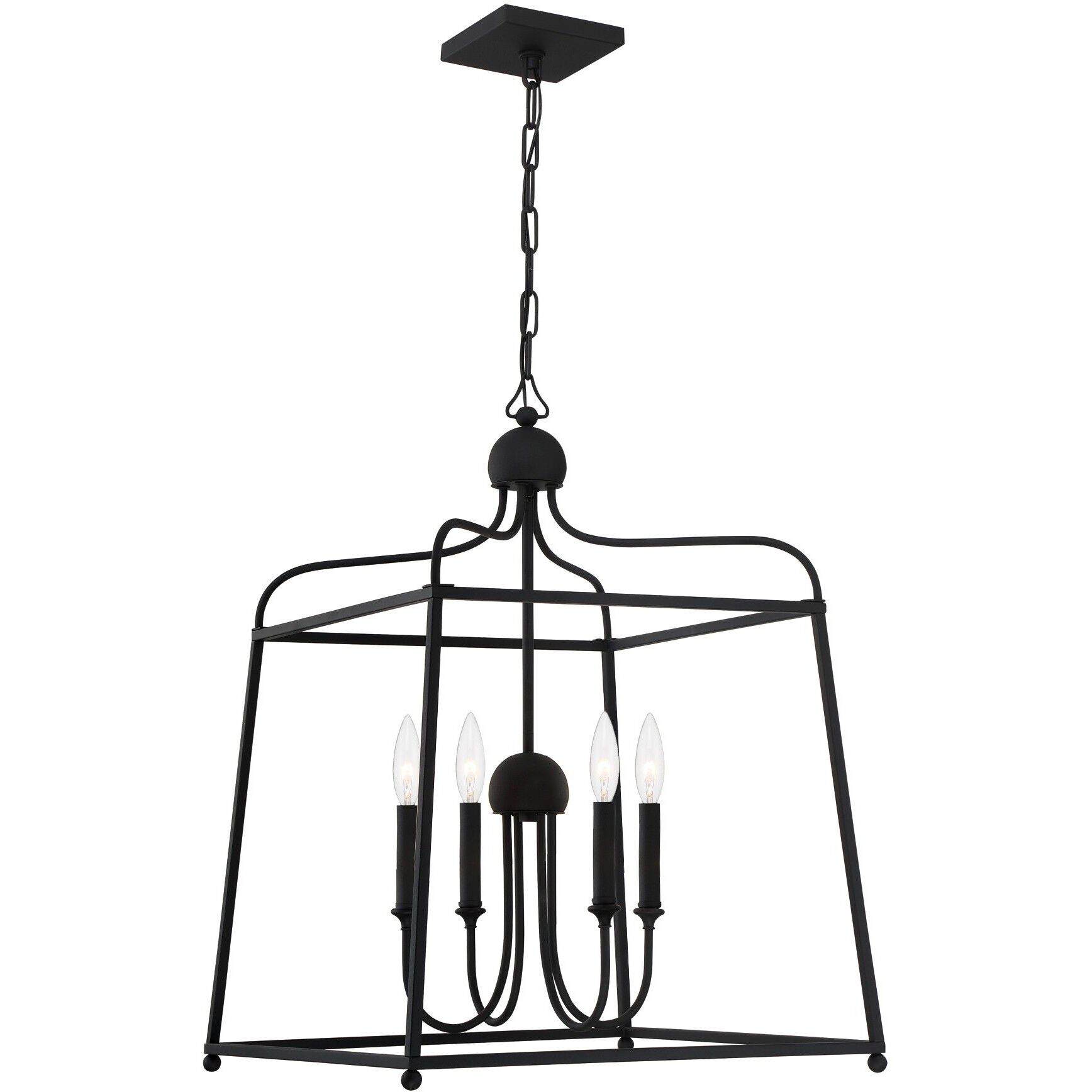 Sylvan 4 Light 21.5 inch Black Forged Lantern Chandelier Ceiling Light