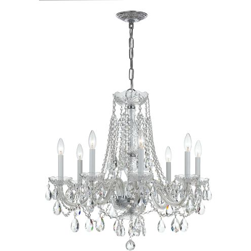 Traditional Crystal 8 Light 26 inch Polished Chrome Chandelier Ceiling Light in Clear Swarovski Strass