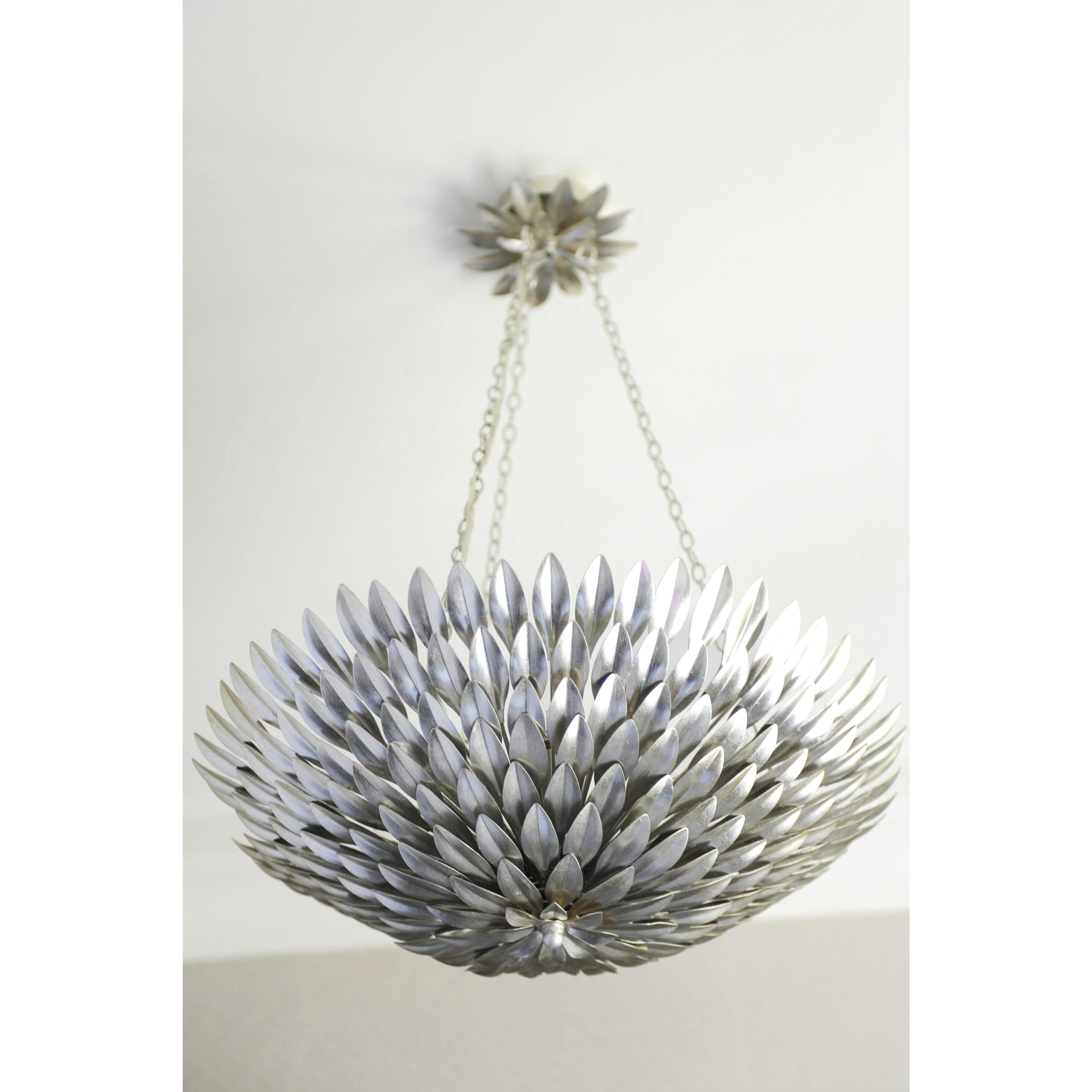 Broche 6 Light 24.5 inch Antique Silver Chandelier Ceiling Light