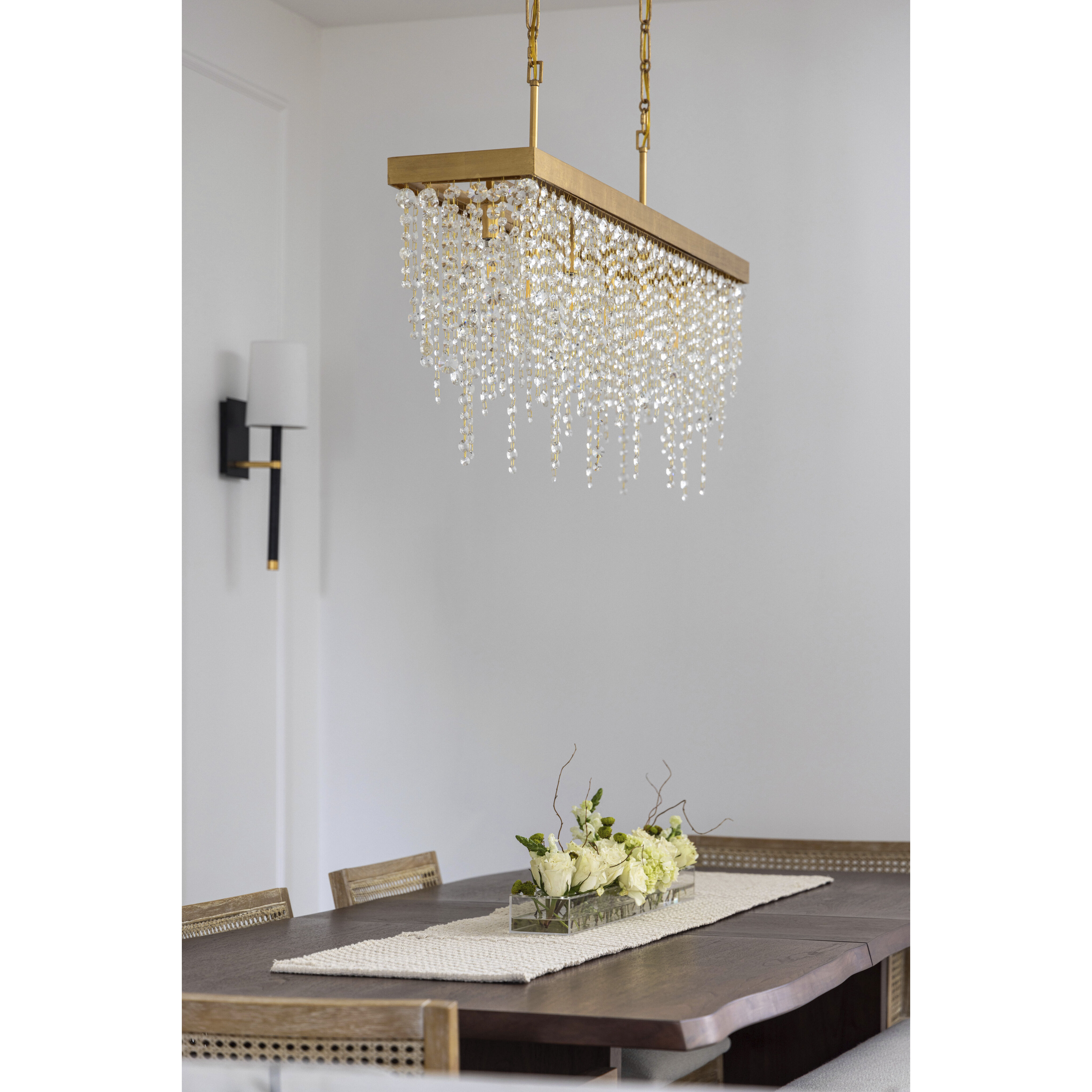 Winham 6 Light 49 inch Antique Gold Linear Chandelier Ceiling Light