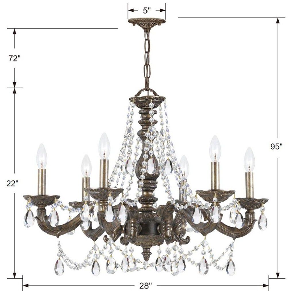 Paris Market 6 Light 28 inch Venetian Bronze Chandelier Ceiling Light in Clear Spectra