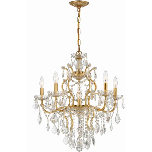 Filmore 6 Light 23 inch Antique Gold Chandelier Ceiling Light in Clear Spectra