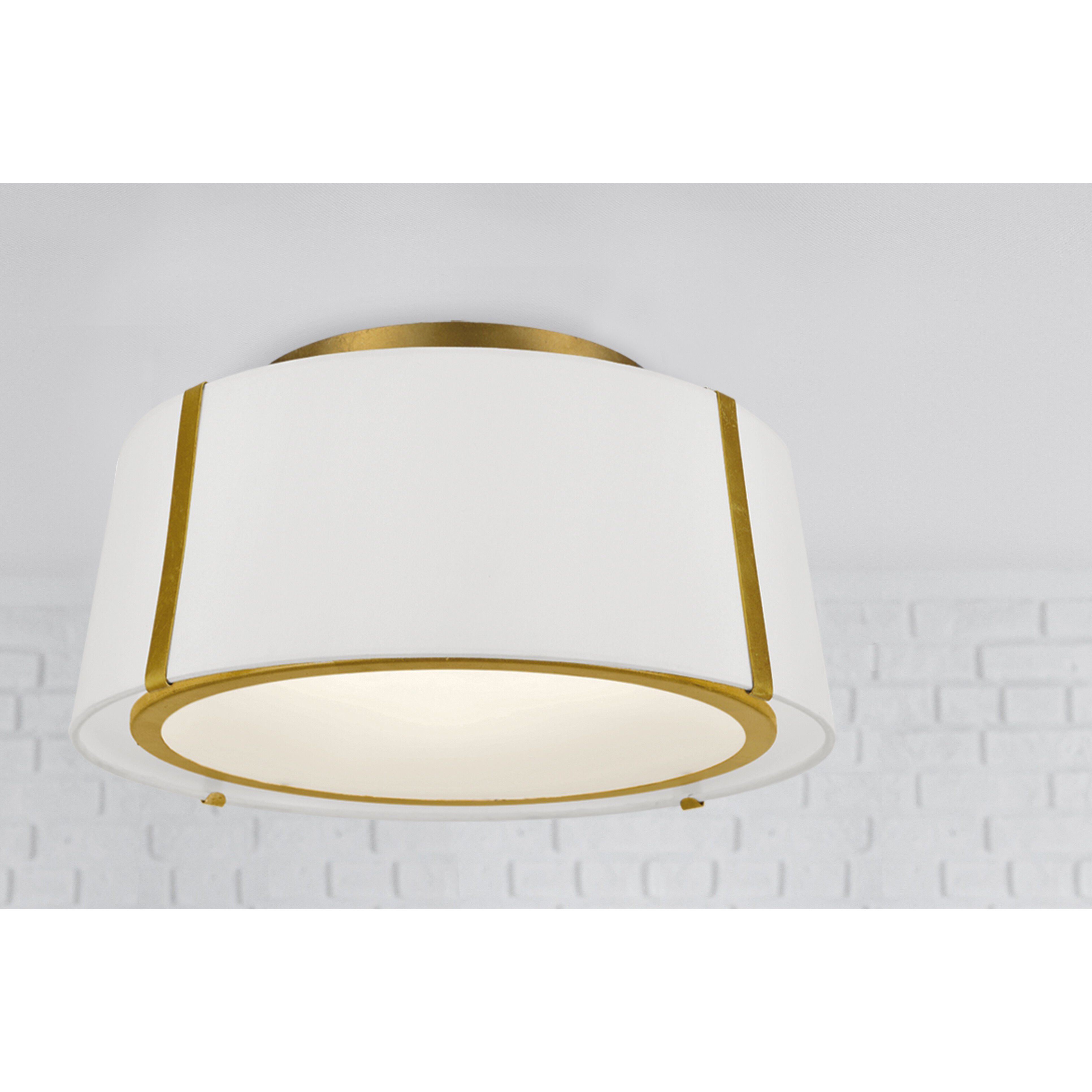 Fulton 3 Light 18 inch Antique Gold Semi Flush Ceiling Light