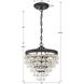 Calypso 3 Light 13 inch Matte Black Mini Chandelier Ceiling Light