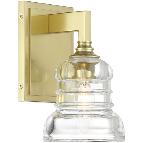 Gregory 1 Light 5.75 inch Aged Brass Bath Wall Sconce Wall Light