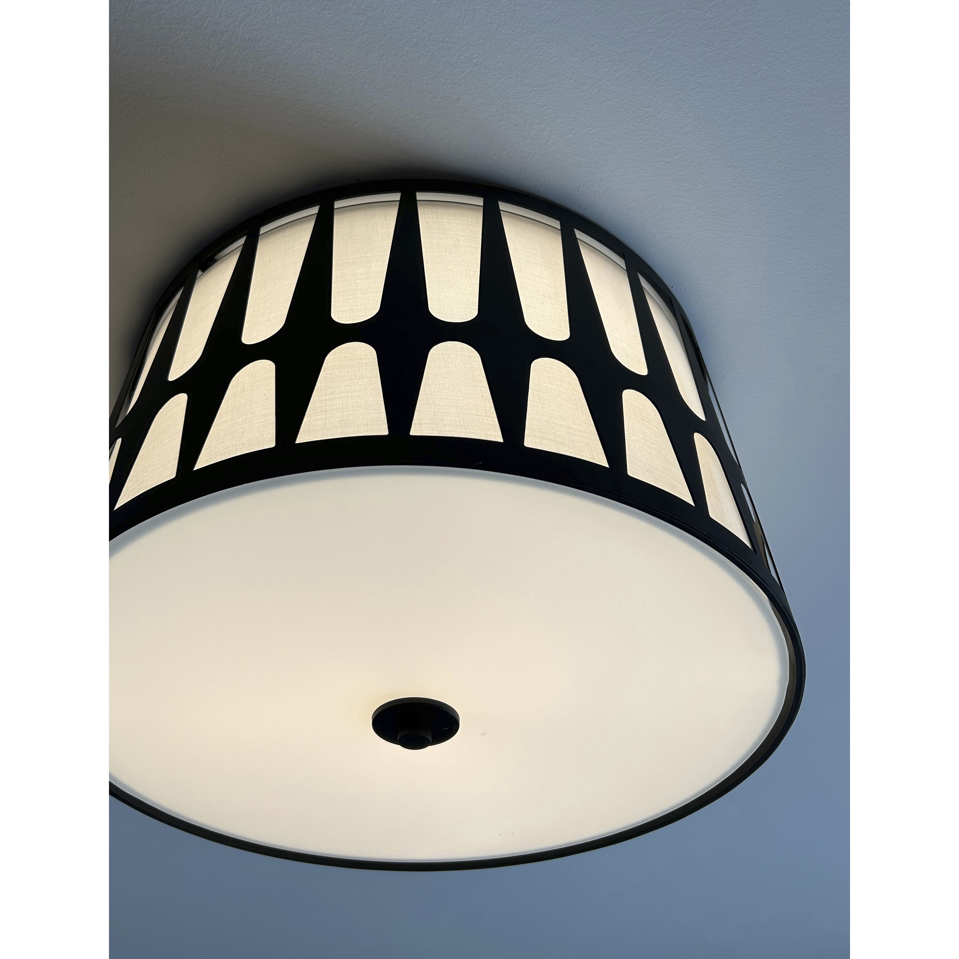 Royston 3 Light 18 inch Black Flush Ceiling Light