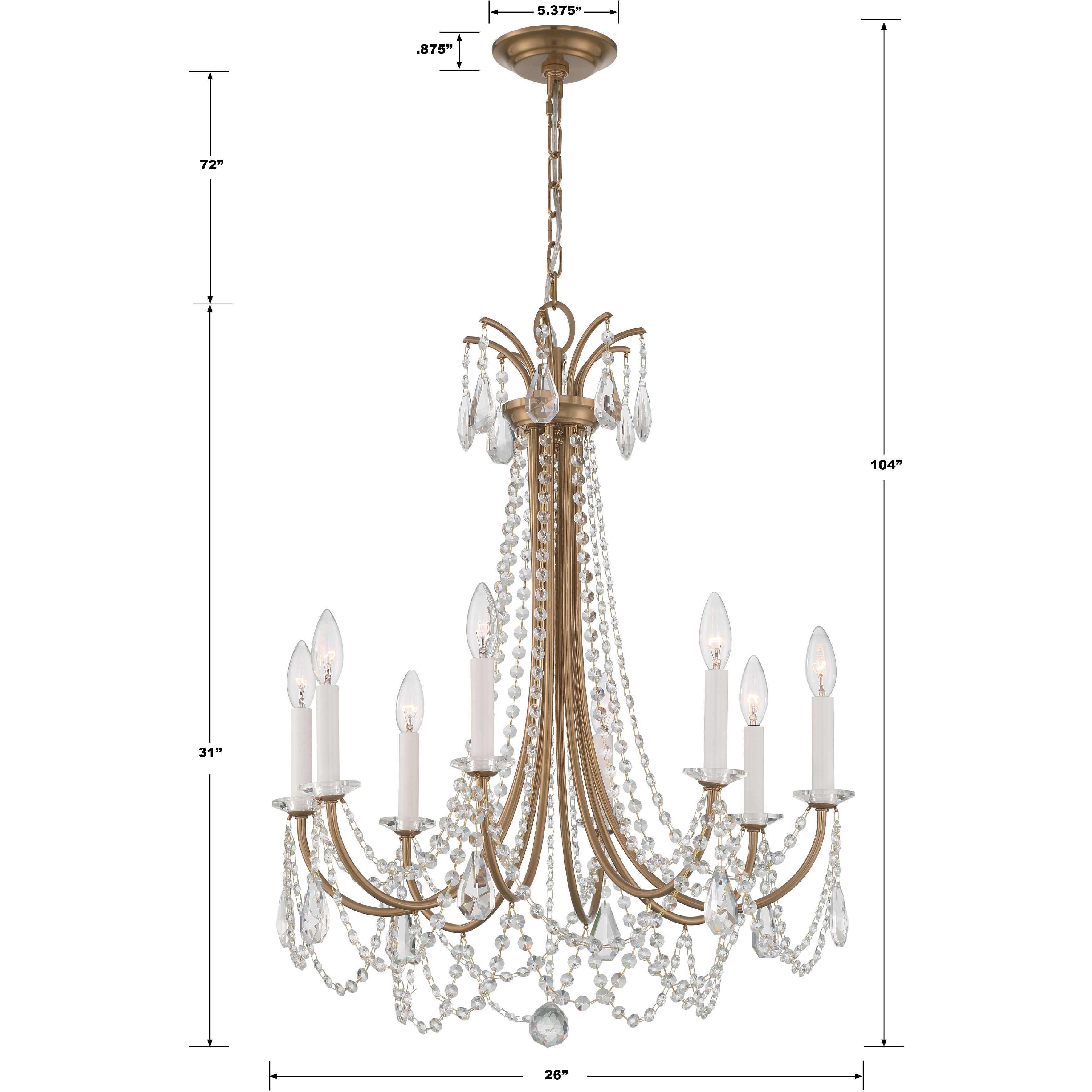 Karrington 8 Light 26 inch Aged Brass Chandelier Ceiling Light