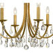 Bridgehampton 6 Light 26 inch Antique Gold Chandelier Ceiling Light in Clear Swarovski Strass