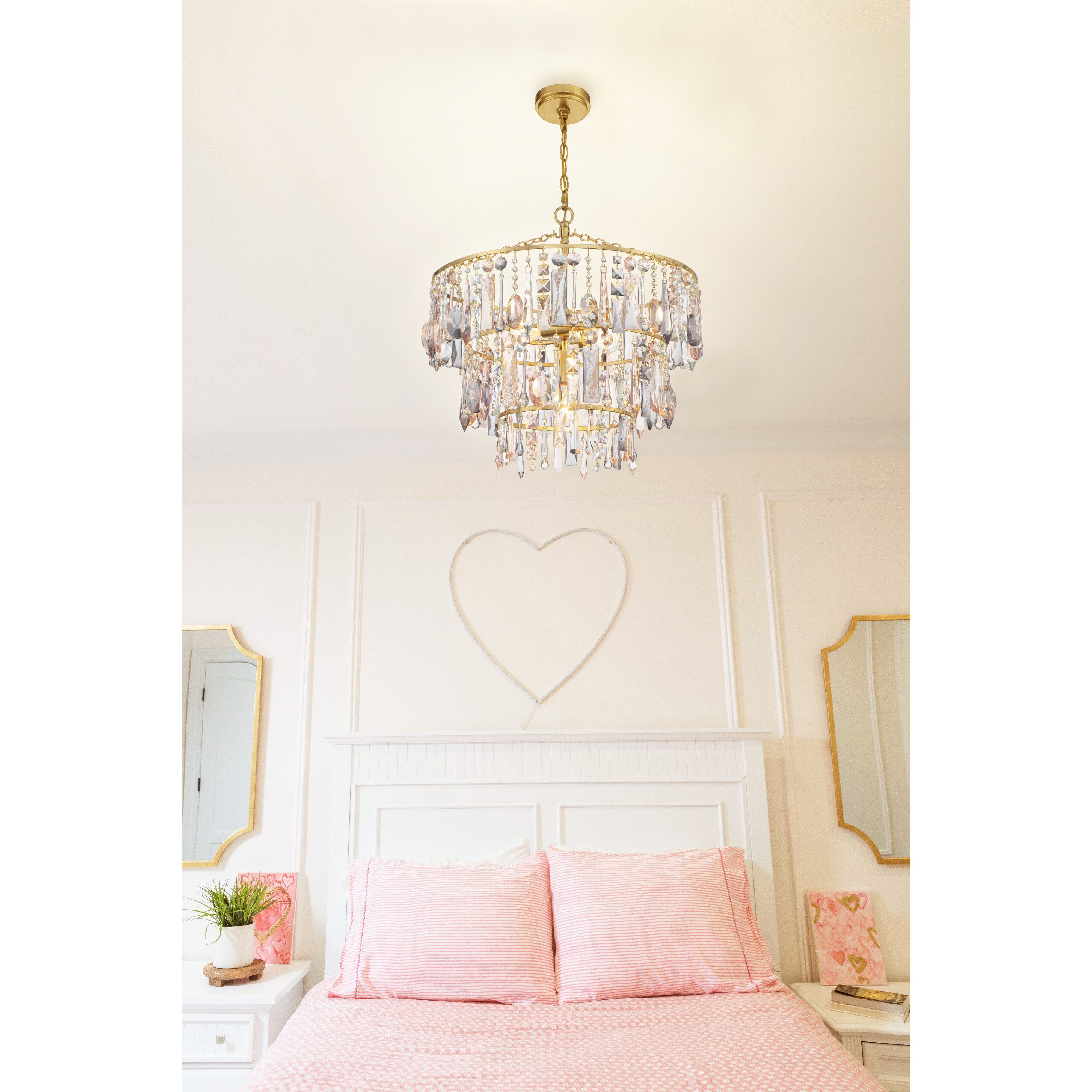 Elsa 3 Light 20 inch Antique Gold Chandelier Ceiling Light