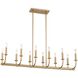 Bailey 12 Light 42 inch Aged Brass Linear Chandelier Ceiling Light