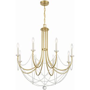 Delilah 8 Light 31.5 inch Aged Brass Chandelier Ceiling Light