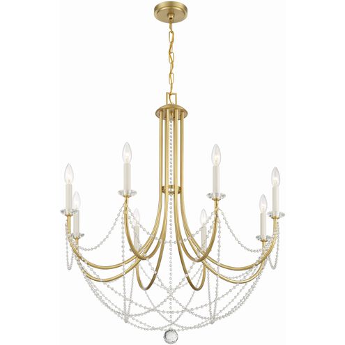 Delilah 8 Light 31.5 inch Aged Brass Chandelier Ceiling Light