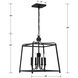 Sylvan 4 Light 16 inch Black Forged Mini Chandelier Ceiling Light
