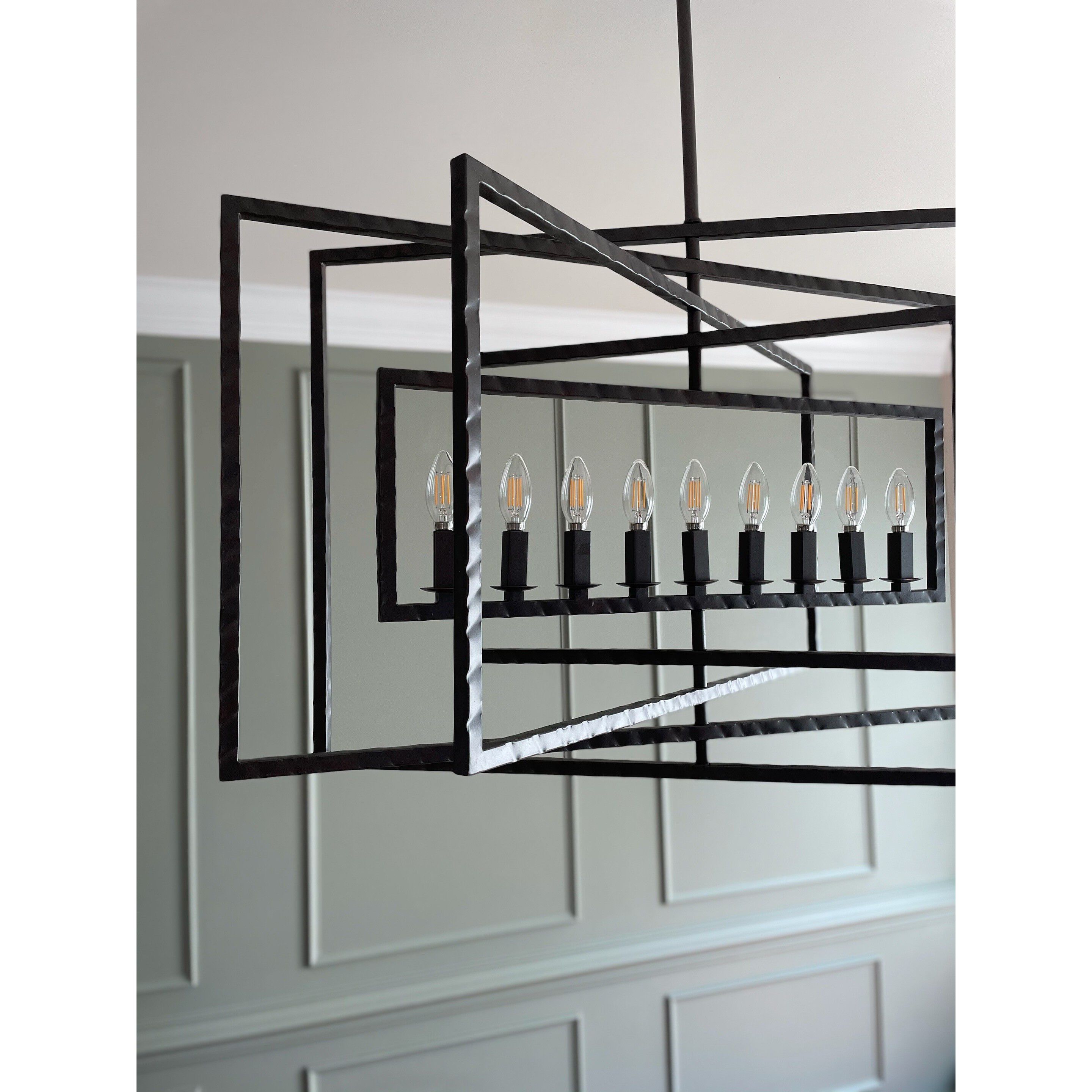 Capri 9 Light 39 inch Raw Steel Chandelier Ceiling Light