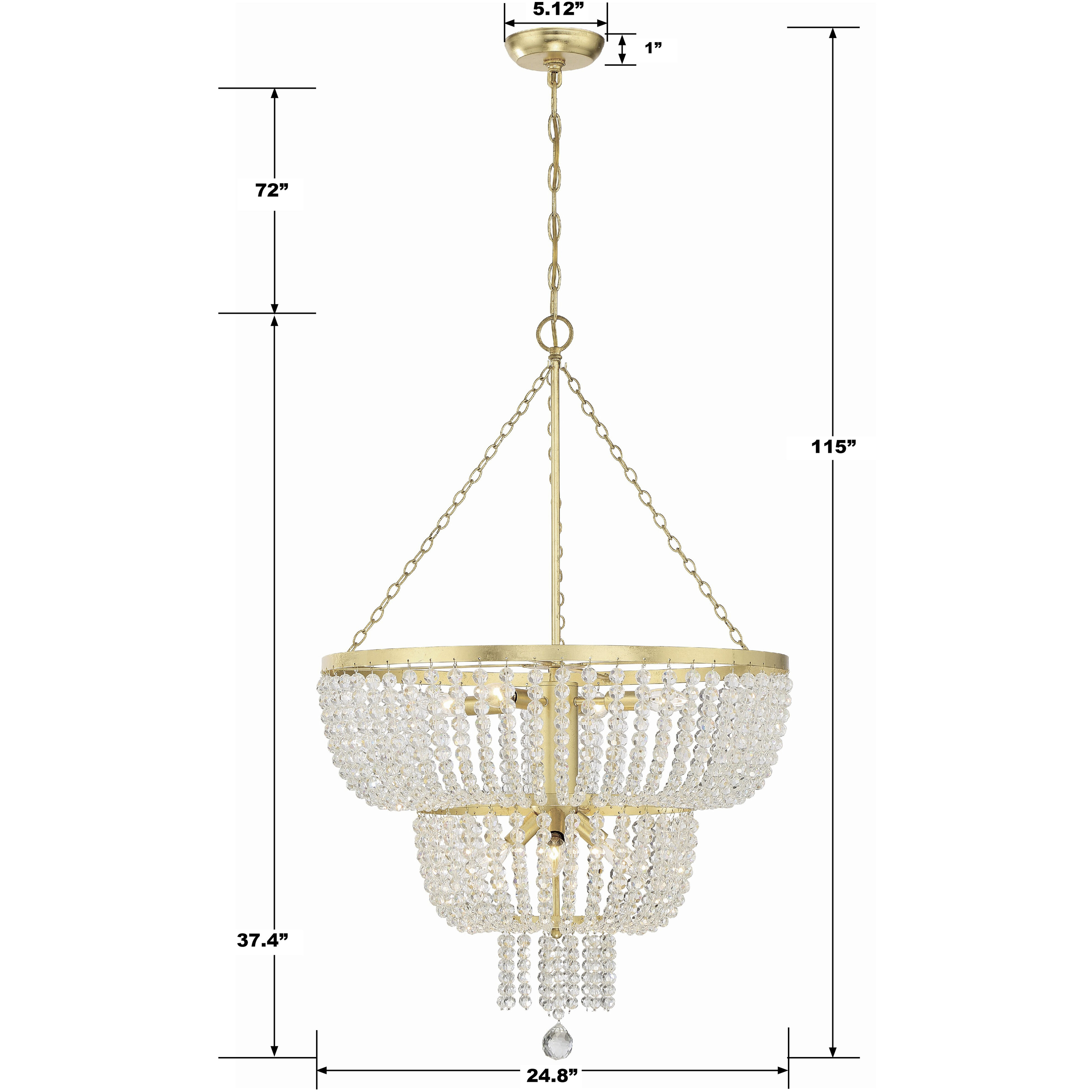 Rylee 8 Light 24.75 inch Antique Gold Chandelier Ceiling Light