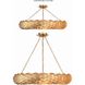 Broche 8 Light 33.5 inch Antique Gold Semi Flush Ceiling Light