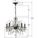 Butler 5 Light 24 inch English Bronze Chandelier Ceiling Light in Clear Hand Cut