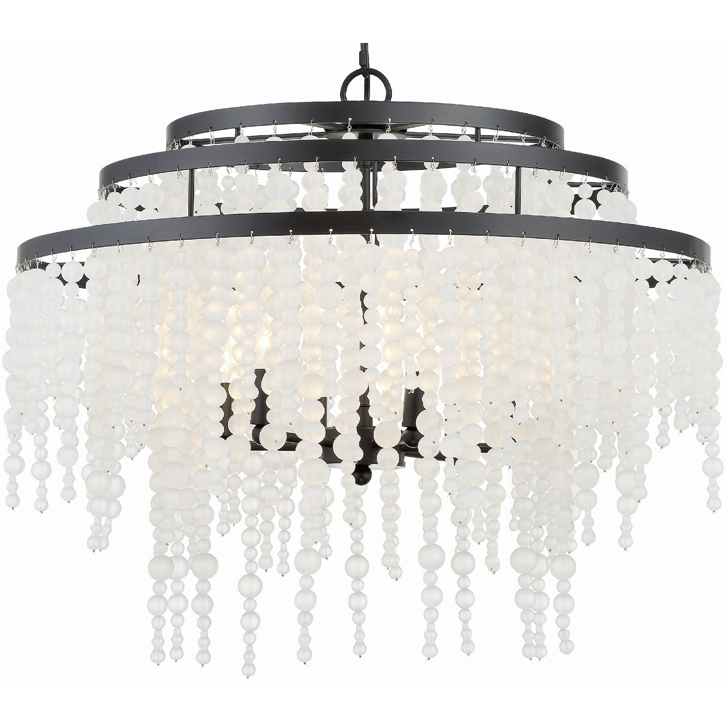 Poppy 6 Light 26.5 inch Matte Black Chandelier Ceiling Light