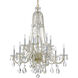 Traditional Crystal 12 Light 37.5 inch Polished Brass Chandelier Ceiling Light in Clear Hand Cut