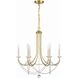 Delilah 6 Light 24 inch Aged Brass Chandelier Ceiling Light