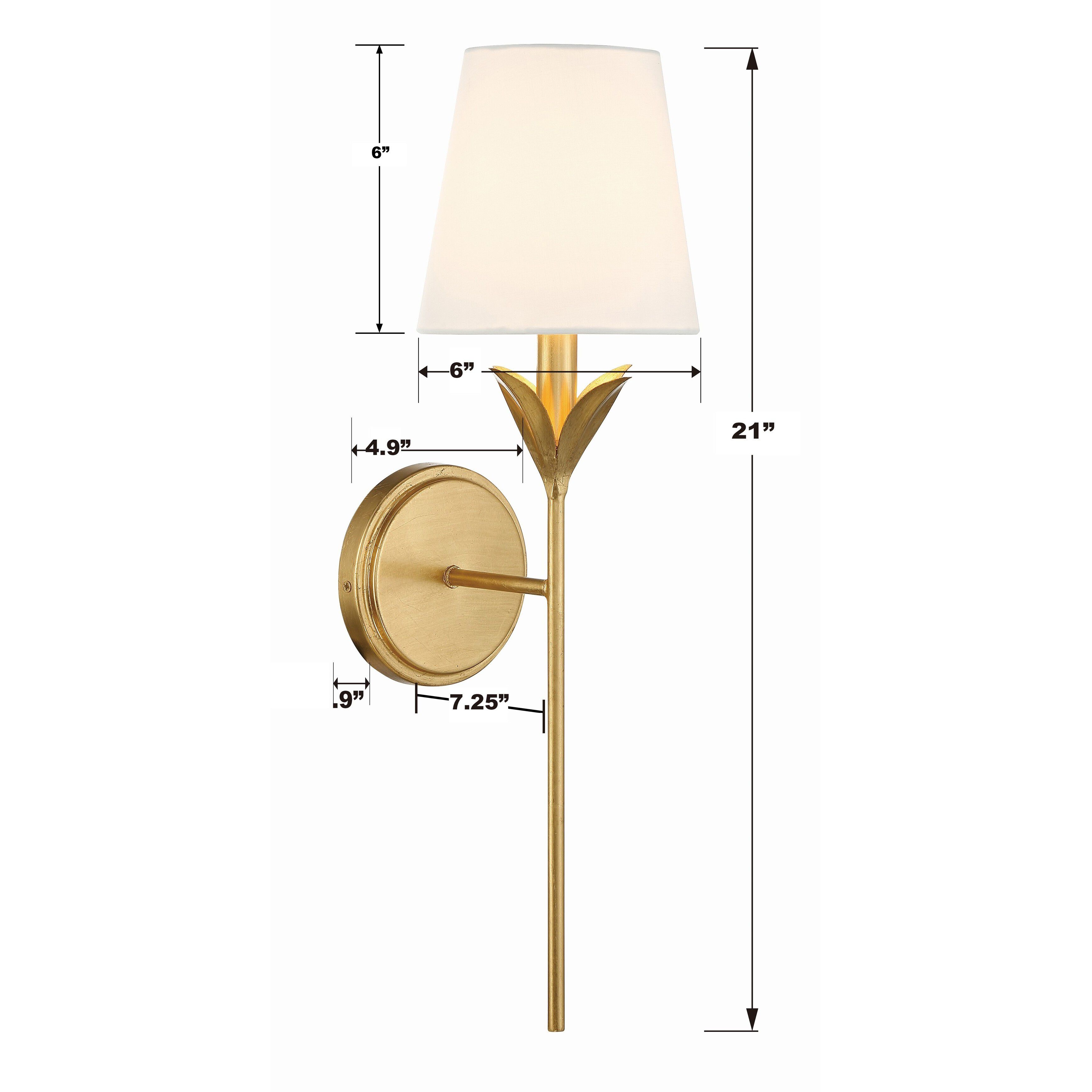 Broche Sconce Wall Light in Antique Gold