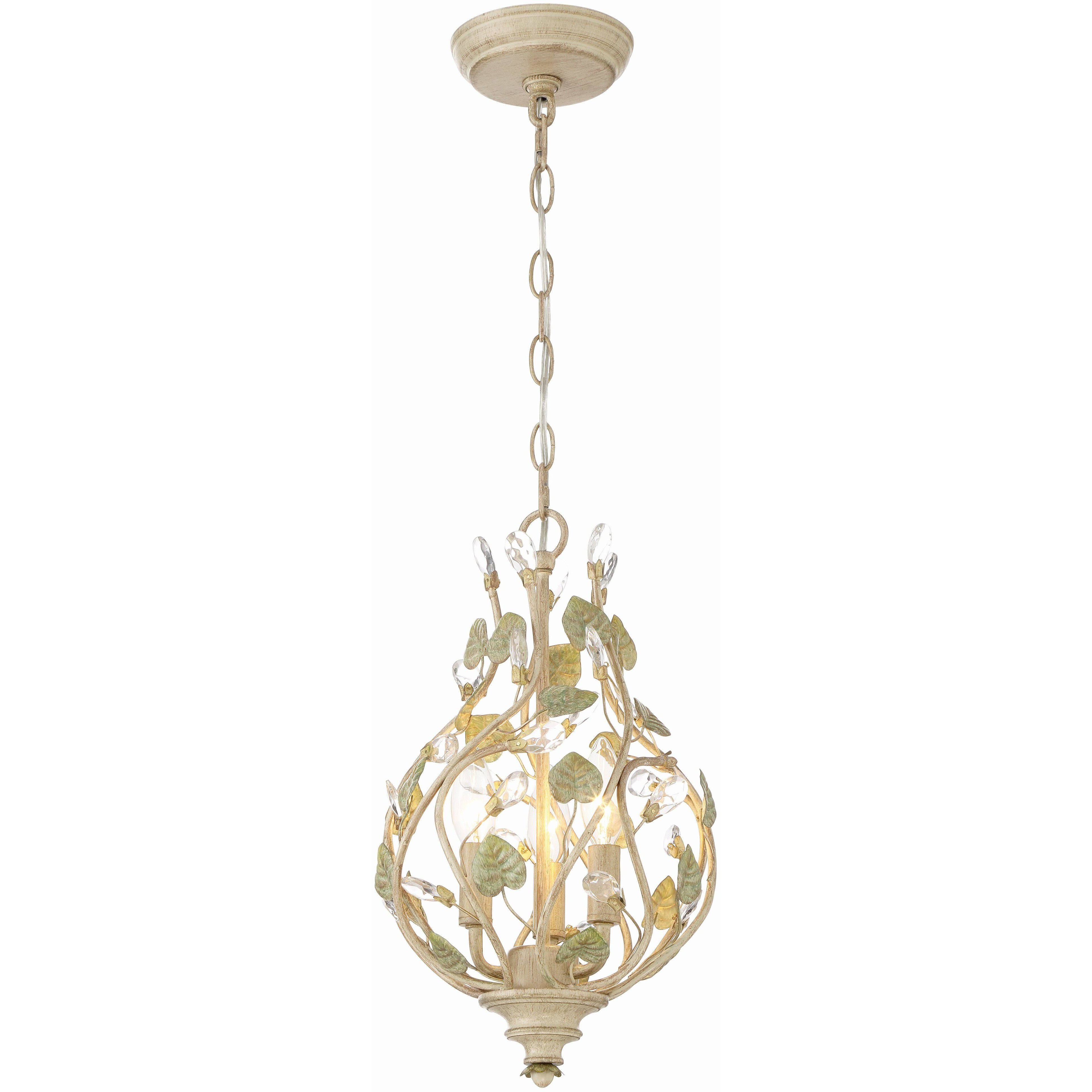 Josie 3 Light 9 inch Champagne Green Tea Mini Chandelier Ceiling Light