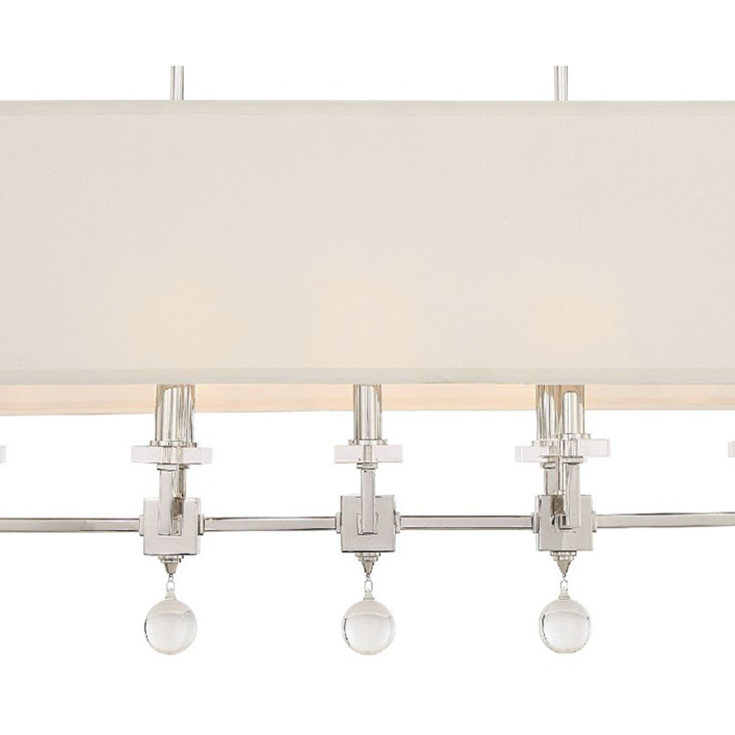 Paxton 8 Light 38 inch Polished Nickel Linear Chandelier Ceiling Light