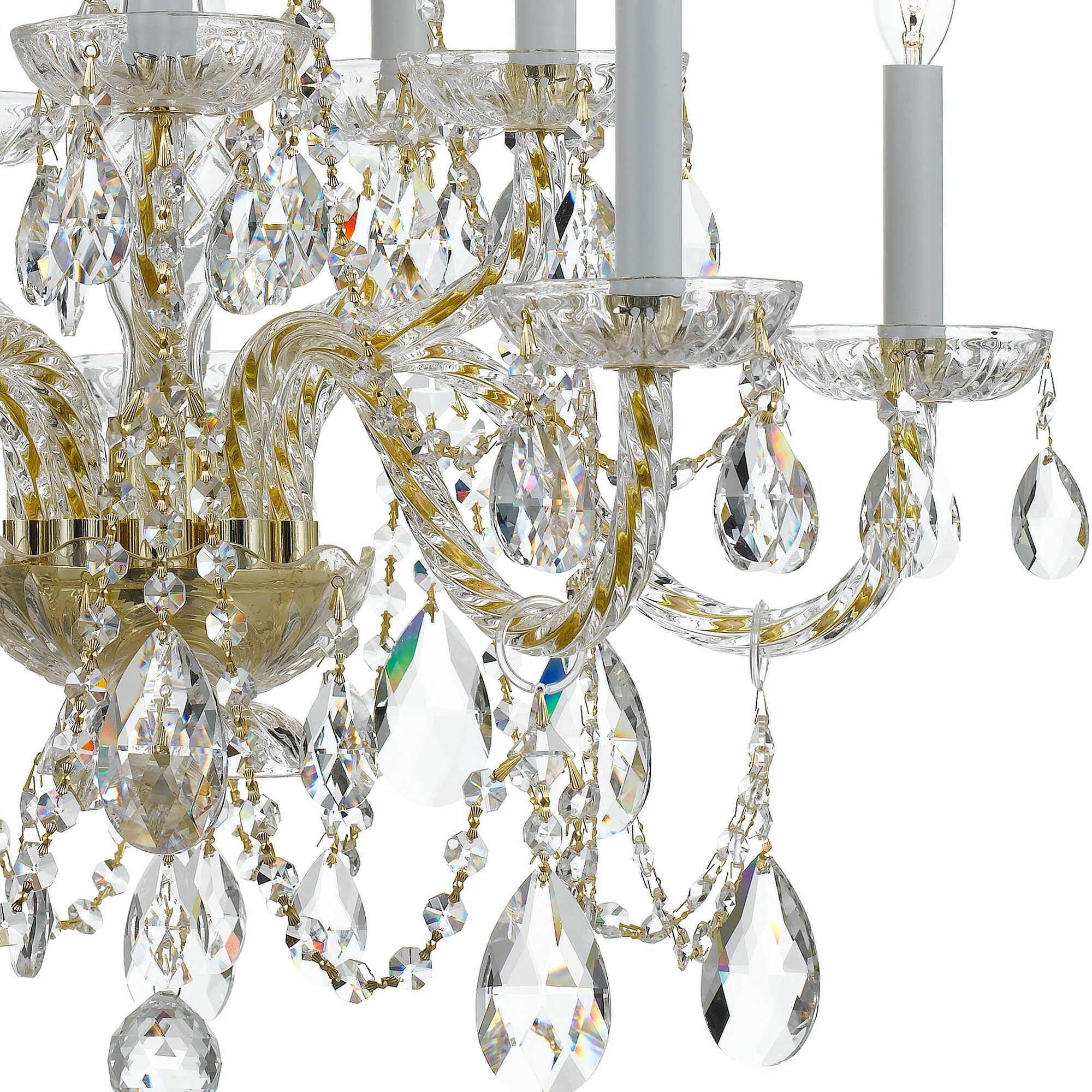 Traditional Crystal 10 Light 26 inch Polished Brass Chandelier Ceiling Light in Clear Spectra