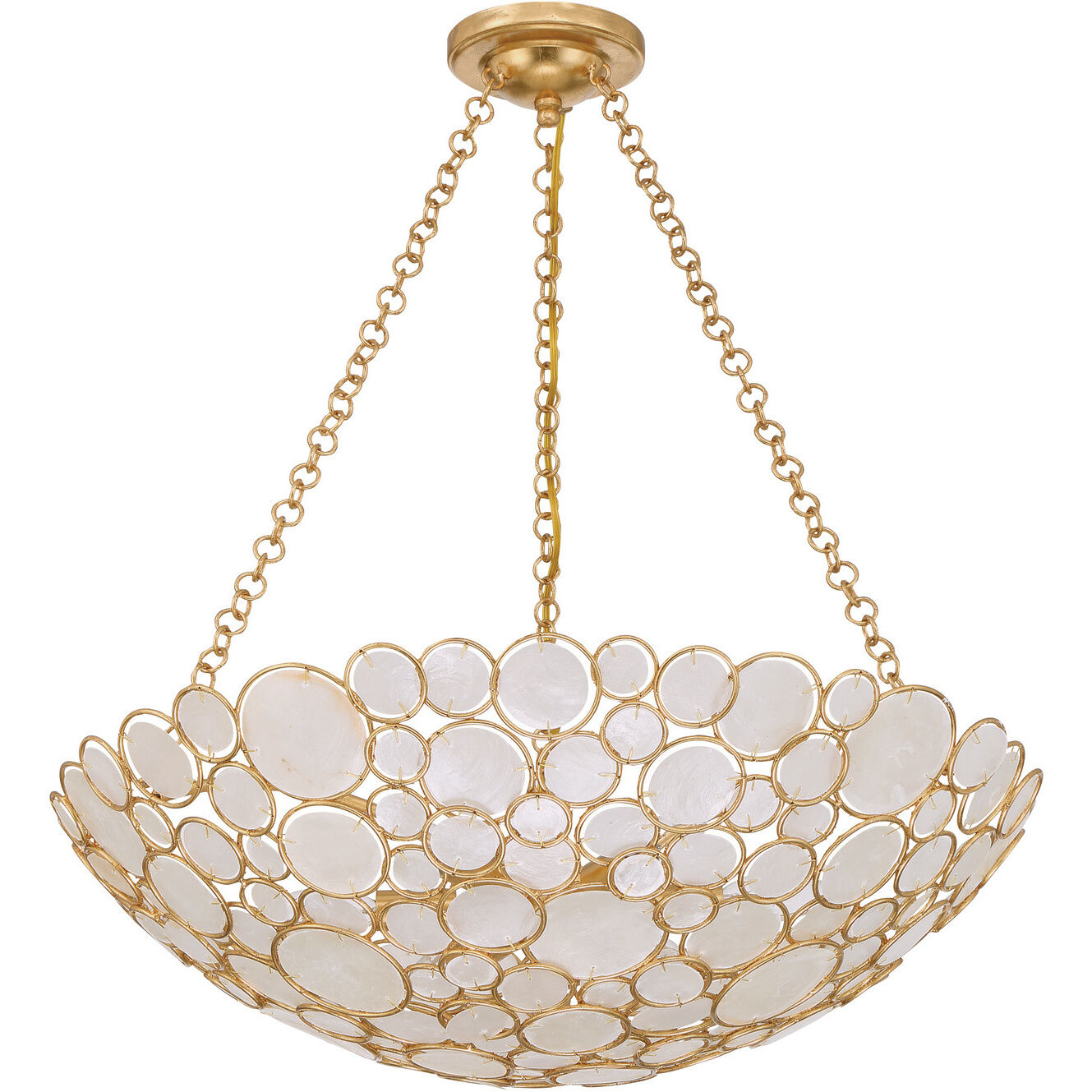 Palla 6 Light 24.5 inch Antique Gold Chandelier Ceiling Light