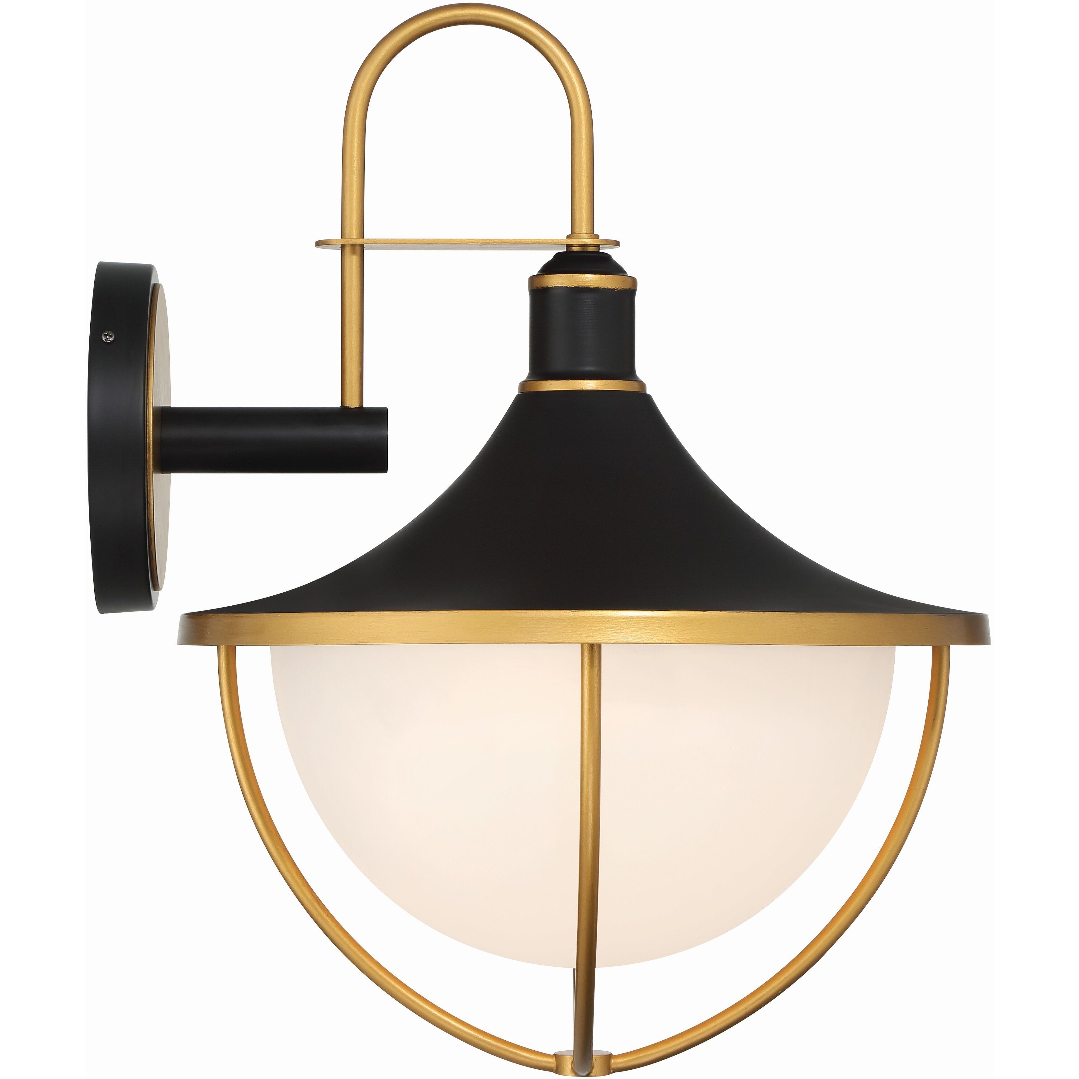 Atlas 3 Light 22 inch Matte Black/Textured Gold Outdoor Sconce