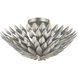 Broche 4 Light 16 inch Antique Silver Semi Flush Ceiling Light