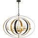 Luna 8 Light 36 inch English Bronze and Antique Gold Chandelier Ceiling Light