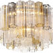 Addis 7 Light 22.25 inch Aged Brass Flush Mount Ceiling Light in Tronchi Glass Autumn
