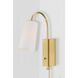 Alexa 13.25 inch 100.00 watt Aged Brass Task Sconce Wall Light