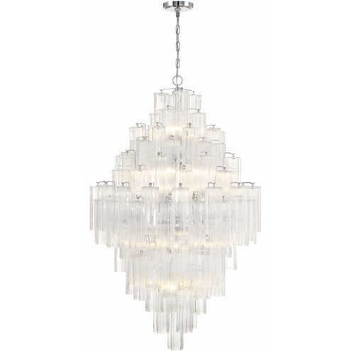 Addis 20 Light 31.5 inch Polished Chrome Chandelier Ceiling Light in Tronchi Glass Clear