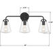 Voss 3 Light 25 inch Matte Black Bath Vanity Wall Light