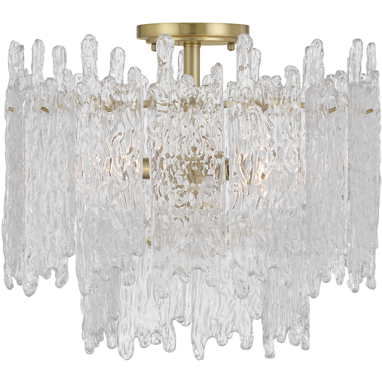 Ackerly 3 Light 16 inch Aged Brass Semi Flush Ceiling Light