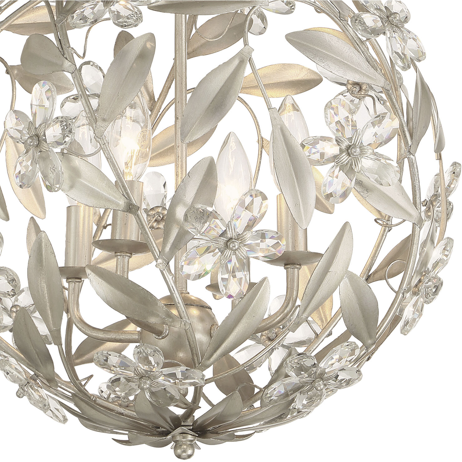 Marselle 4 Light 16.5 inch Antique Silver Mini Pendant Ceiling Light