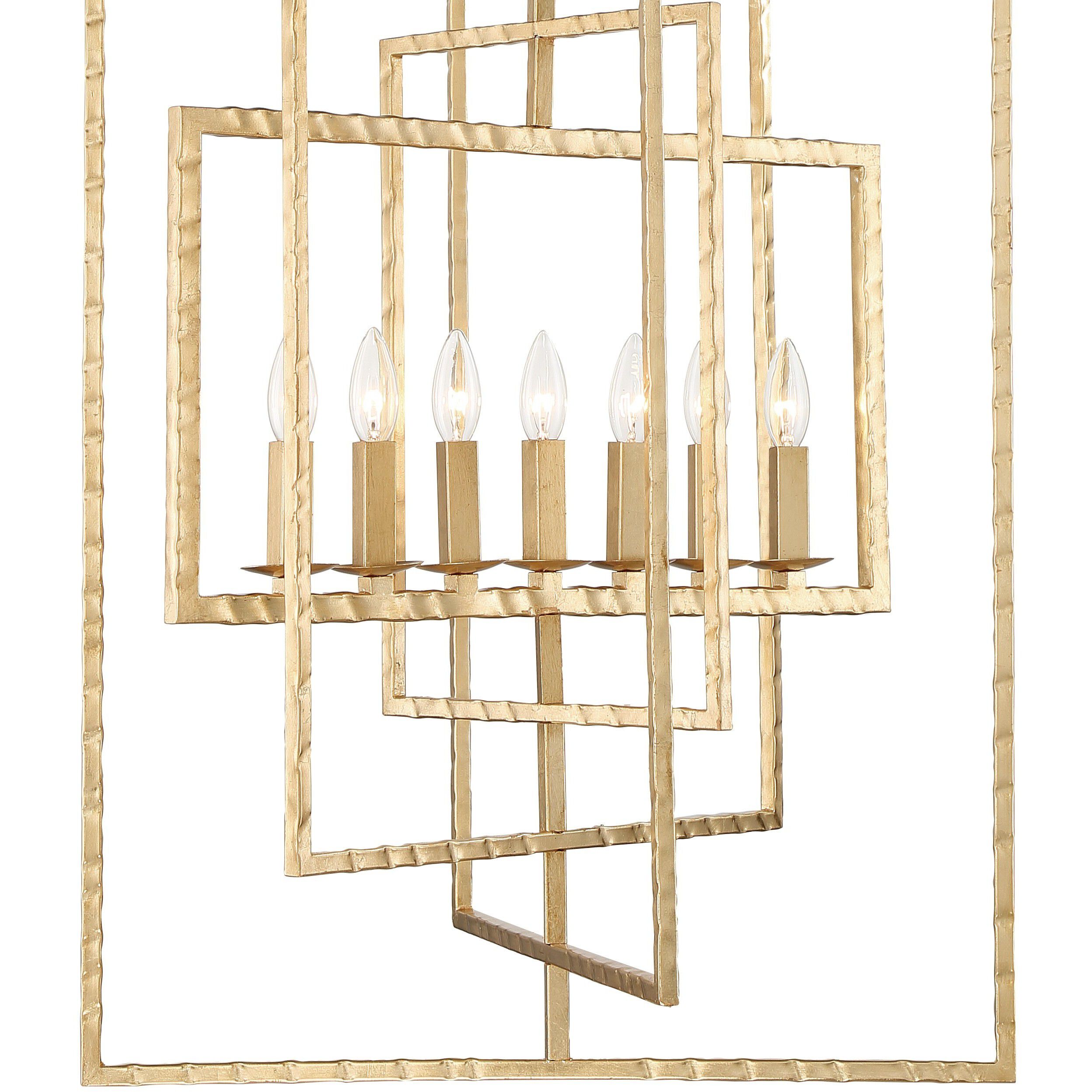 Capri 7 Light 24 inch Antique Gold Lantern Chandelier Ceiling Light