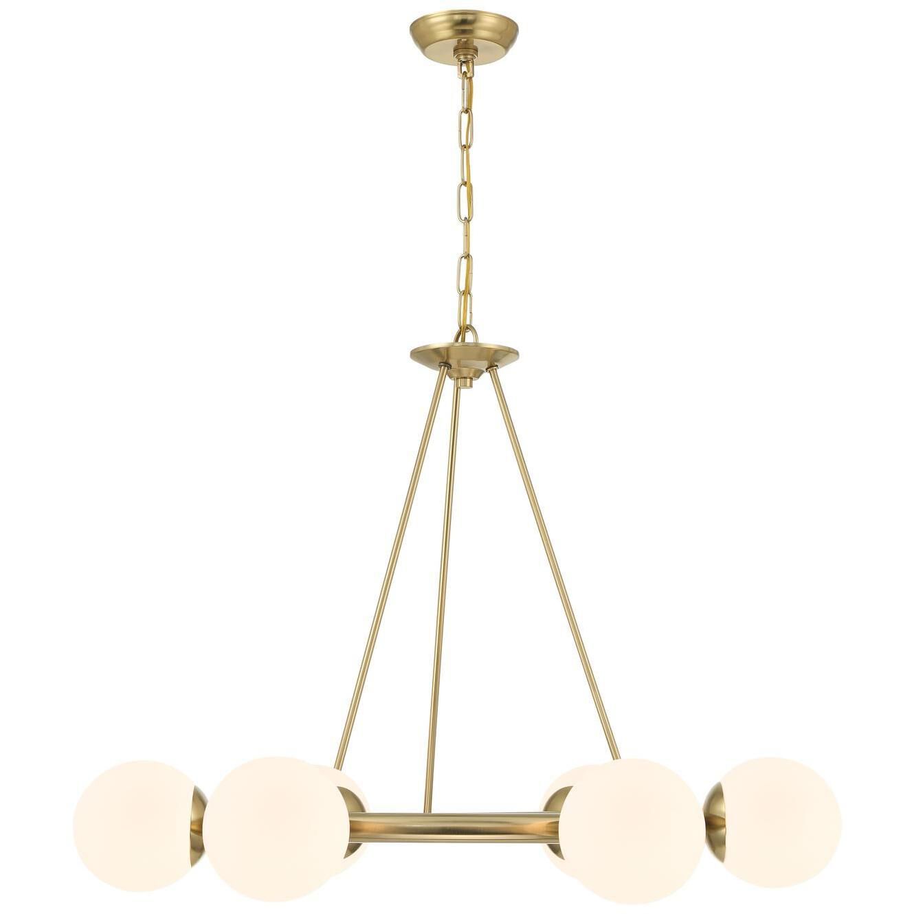 Maverick 6 Light 33.5 inch Vibrant Gold Chandelier Ceiling Light