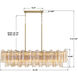 Addis 14 Light 51.75 inch Aged Brass Linear Chandelier Ceiling Light in Tronchi Glass Amber