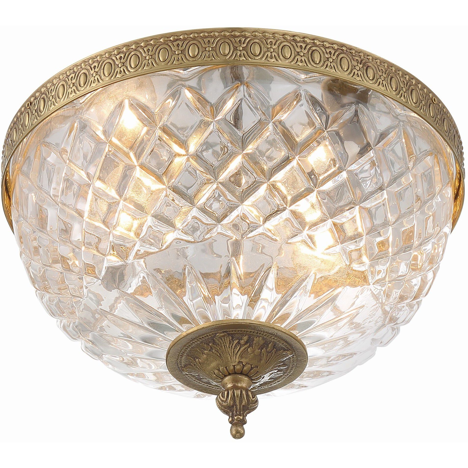 Radley 2 Light 10 inch Olde Brass Flush Ceiling Light