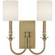 Lloyd Bath Wall Light in Aged Brass